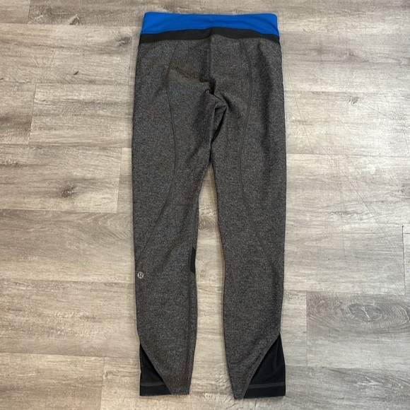 Lululemon Inspire Tight II (Mesh) Heathered Black/ Blue Size 4 pockets - Picture 11 of 13